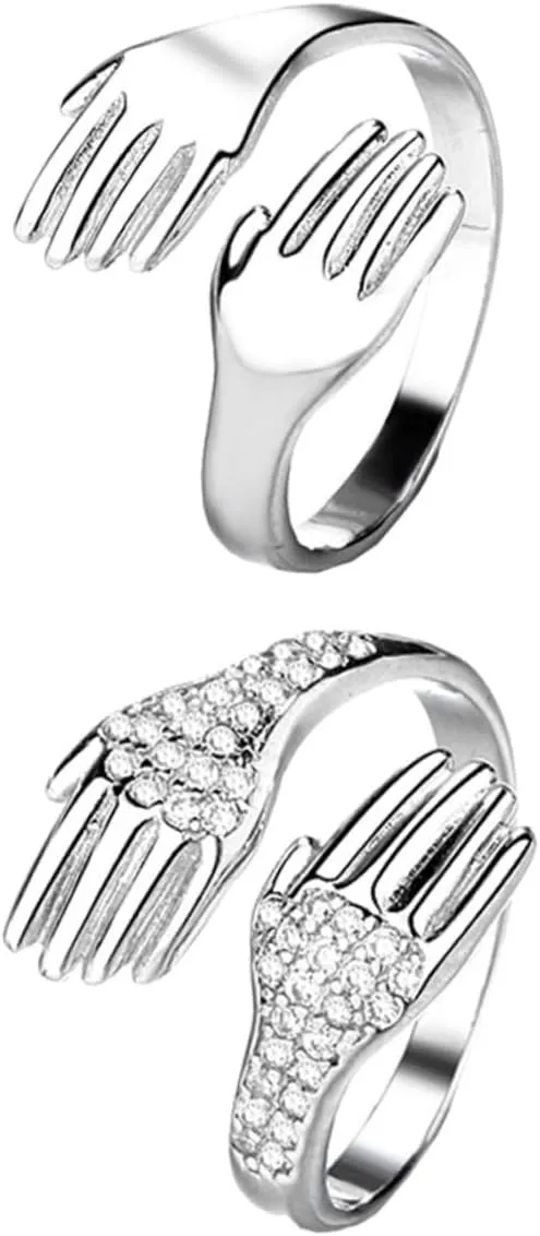 1 Pair Fashion Couple Ring Matching Wedding Jewelry for Women Men Decorative Finger Ring Set