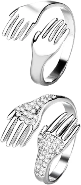 1 Pair Fashion Couple Ring Matching Wedding Jewelry for Women Men Decorative Finger Ring Set