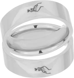 1 Pair Love Heart Promise Rings for Couples Matching Engagement Band for Him and Her Comfortable Wear Engraved Romantic Design present for Weddings and Anniversaries
