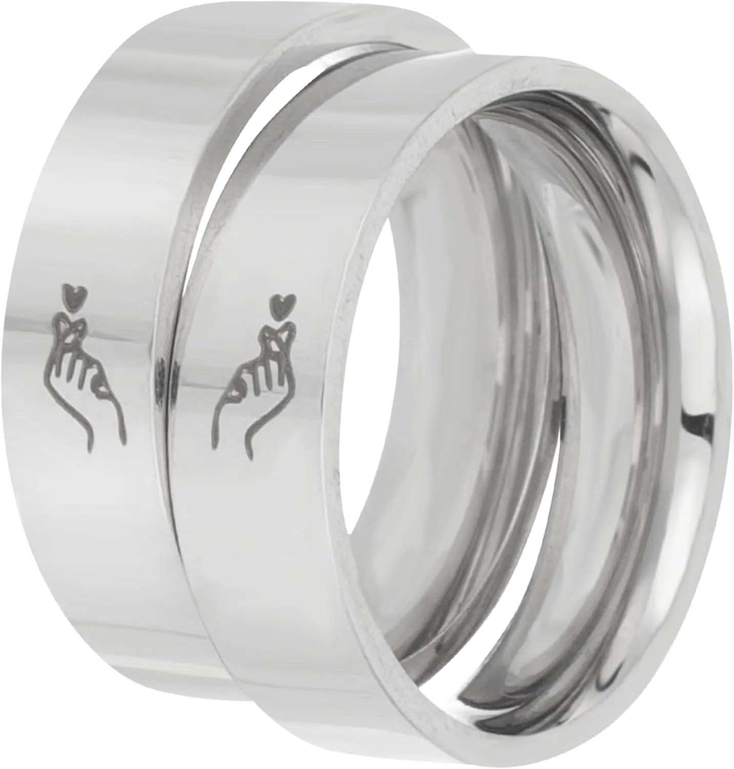 1 Pair Matching Promise Rings for Couples Finger Rings Elegant Love Jewelry for Engagement and Wedding Tarnish Resistant and Chic Design