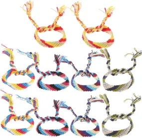 10pcs Hand Knitting Bracelet Ethnic Wrist Chains for Women Easy to Wear Friendship Jewelry for Daily Life and Travel