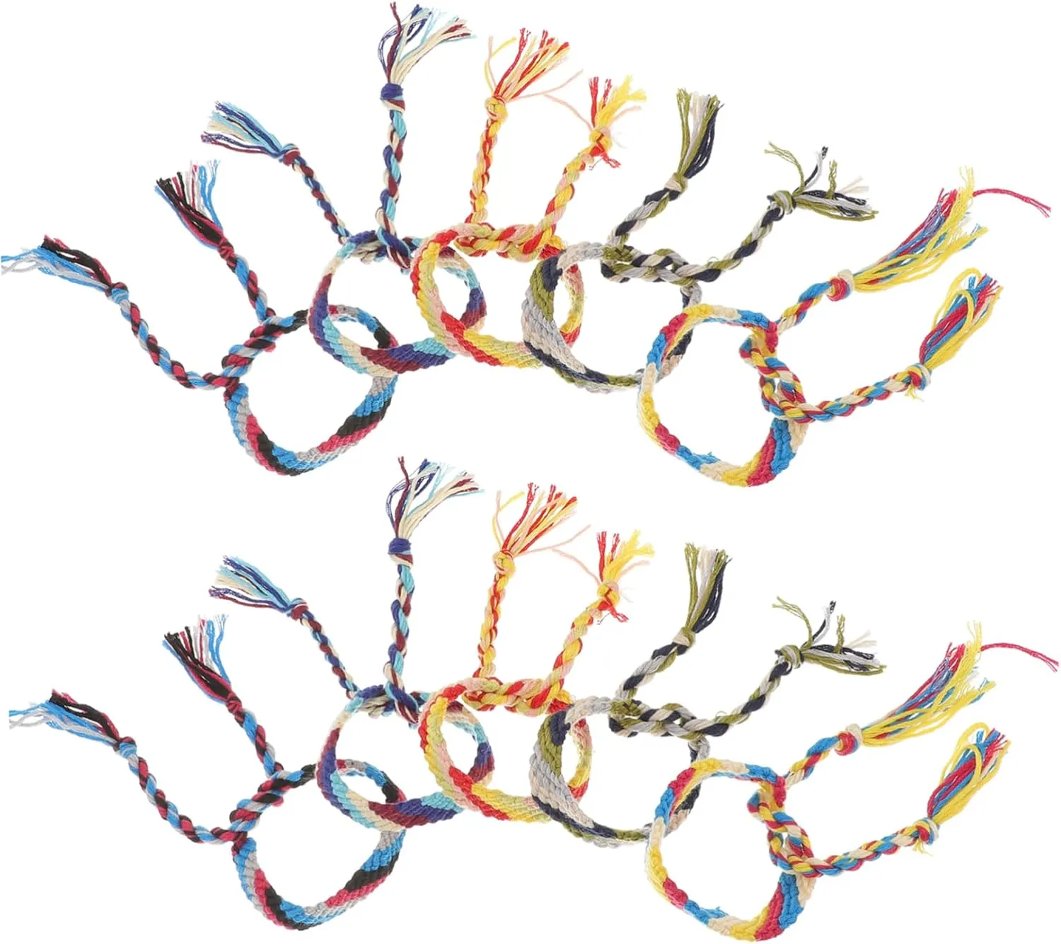 10Pcs Hand Woven Wrist Chains Ethnic Style Bracelets for Parties Banquets Daily Wear Durable Friendship Jewelry Unique Present Option