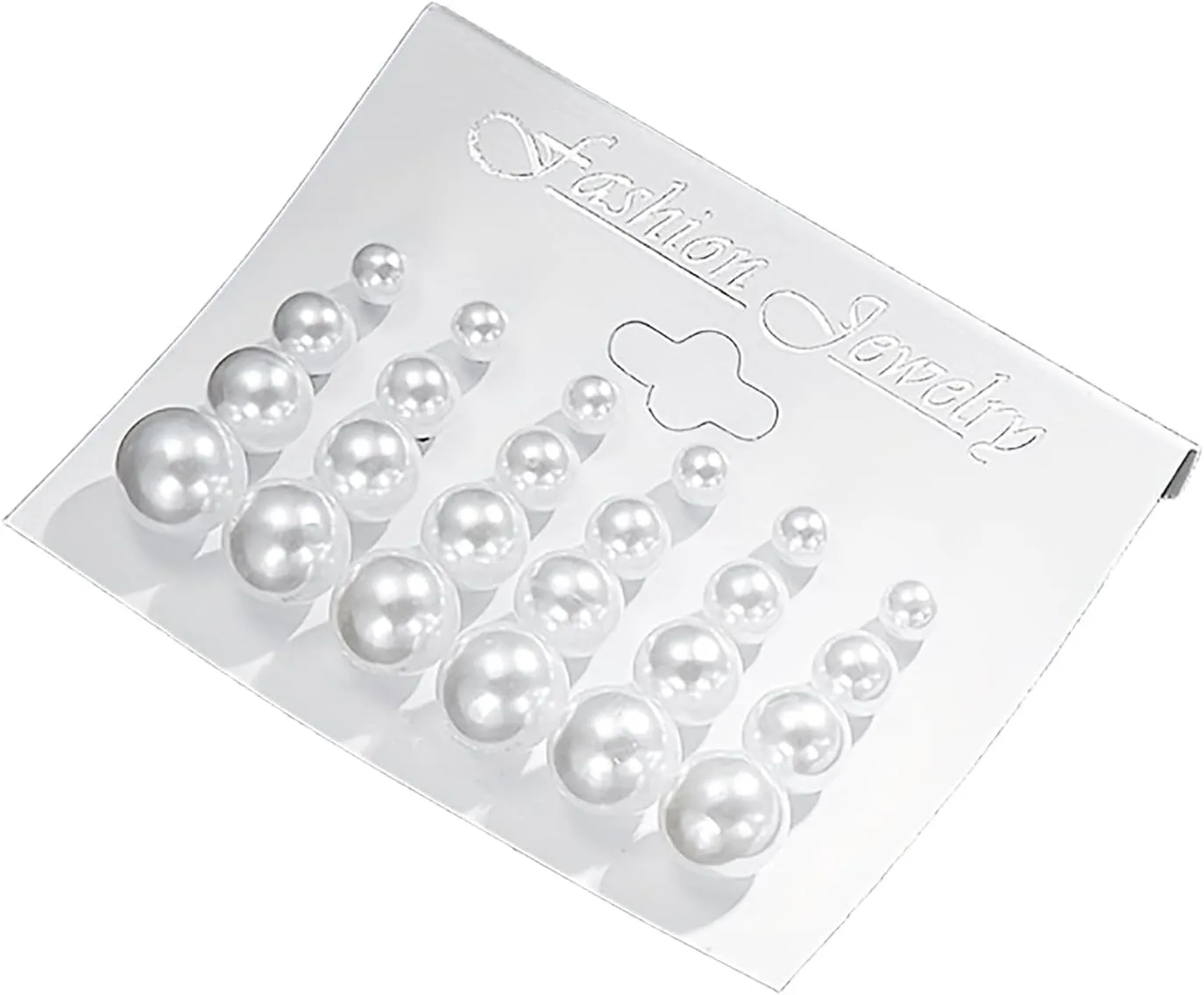 12 Pairs Composite Pearl Stud Earrings, Hypoallergenic Mixed Sizes Simulated Round Ball Pearls Stud Earrings, Lightweight Earrings Set for Women