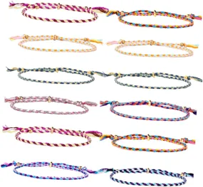 12 Pcs Adjustable Style Rope Bracelets with Beads Fashionable Hand Chain for Special Occasions Unique