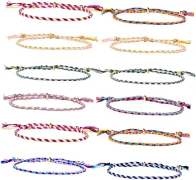 12 Pcs Style Rope Hand Chain Adjustable Fashion Bracelet for Unique Occasions Eye Catching Wrist Chain Jewelry present for Birthdays Anniversaries and Daily Wear