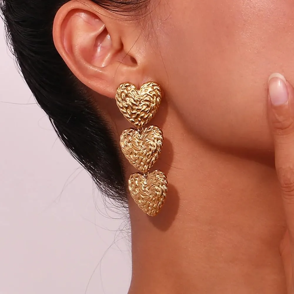 14K Gold Filled Heart Hoop Earrings For Women, Sweet Hoops Natural Shell Flower Heart Earrings, Elegant Bowknot Heart Earrings, Heart Shaped Hoop Earrings, Minimalist Heart Drop Earrings