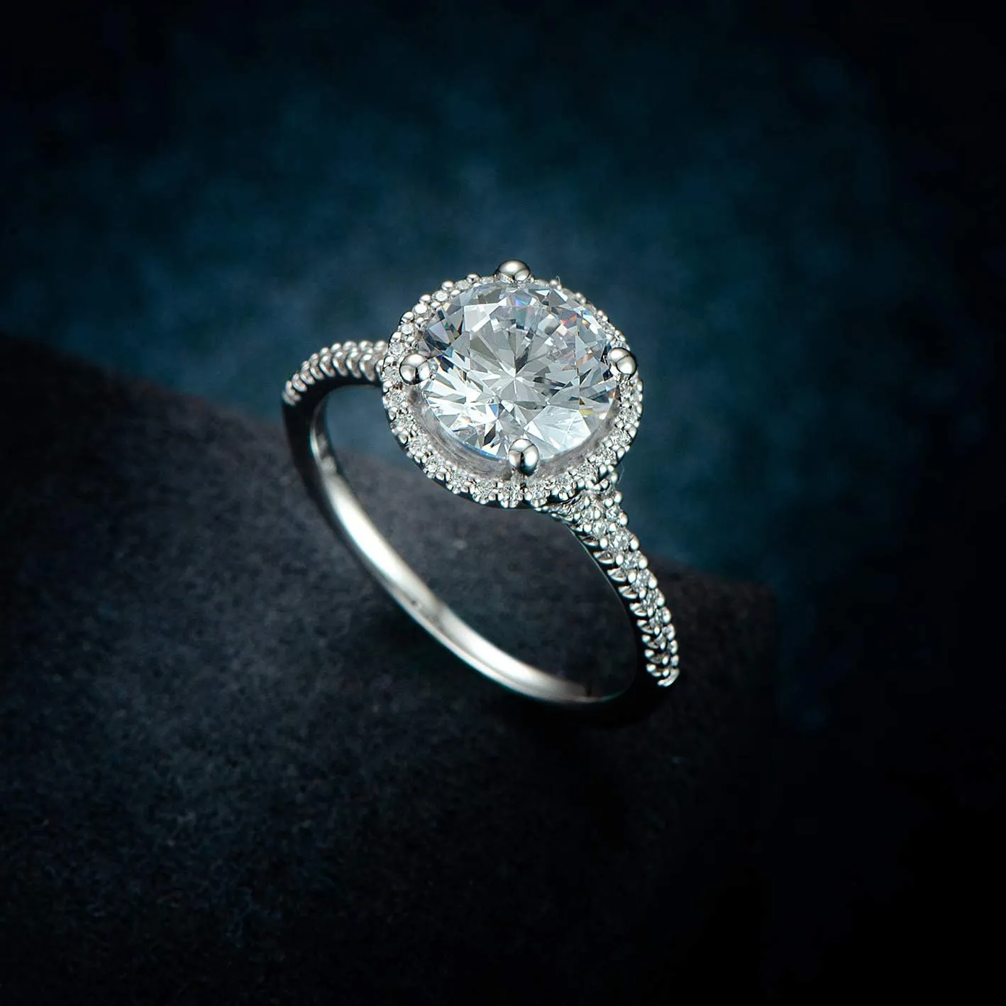 14K Gold Moissanite Engagement Ring 14K Solid Gold 2ct Moissanite Engagement Rings 14K Gold Rings for Women