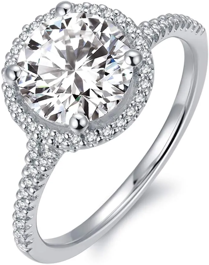 14K Gold Moissanite Engagement Ring 14K Solid Gold 2ct Moissanite Engagement Rings 14K Gold Rings for Women