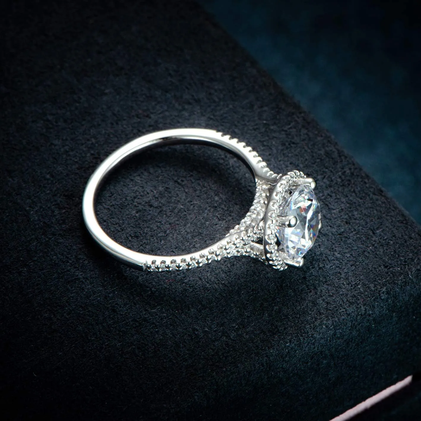 14K Gold Moissanite Engagement Ring 14K Solid Gold 2ct Moissanite Engagement Rings 14K Gold Rings for Women