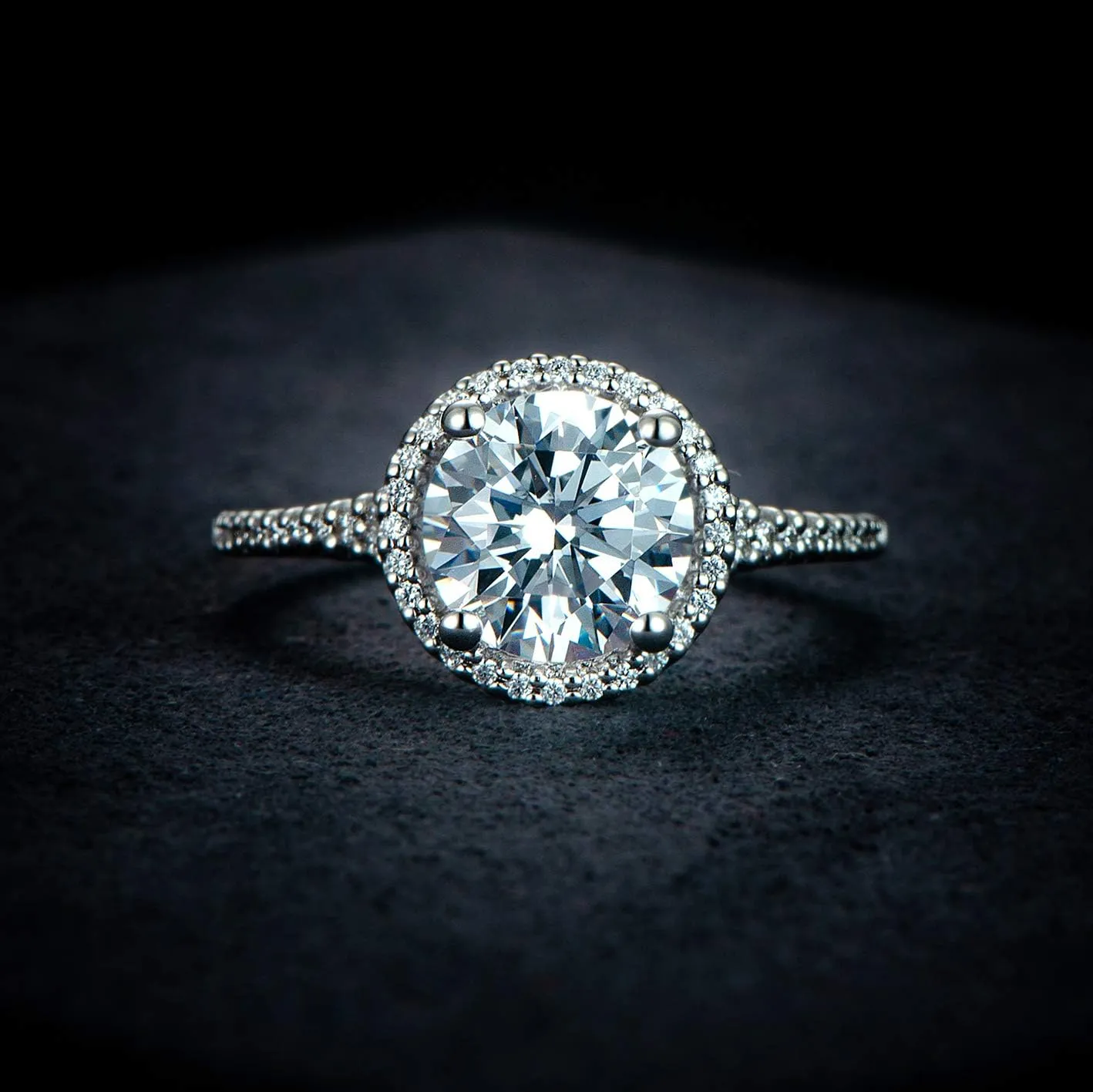 14K Gold Moissanite Engagement Ring 14K Solid Gold 2ct Moissanite Engagement Rings 14K Gold Rings for Women