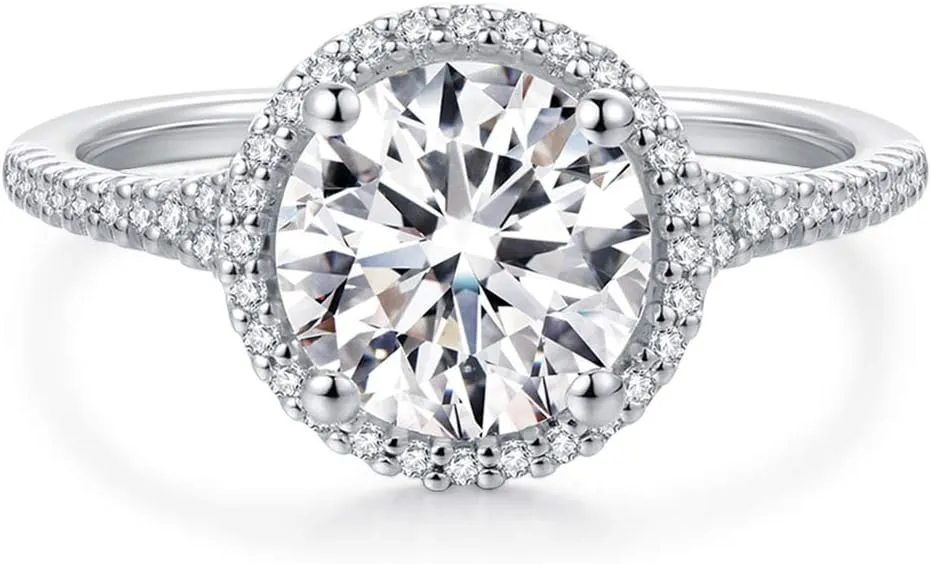 14K Gold Moissanite Engagement Ring 14K Solid Gold 2ct Moissanite Engagement Rings 14K Gold Rings for Women