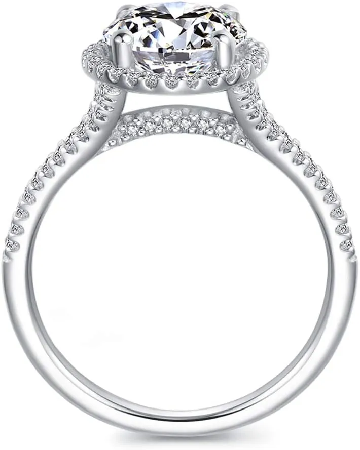 14K Gold Moissanite Engagement Ring 14K Solid Gold 2ct Moissanite Engagement Rings 14K Gold Rings for Women