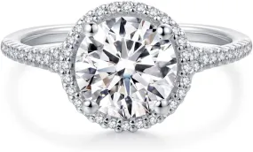 14K Gold Moissanite Engagement Ring 14K Solid Gold 2ct Moissanite Engagement Rings 14K Gold Rings for Women