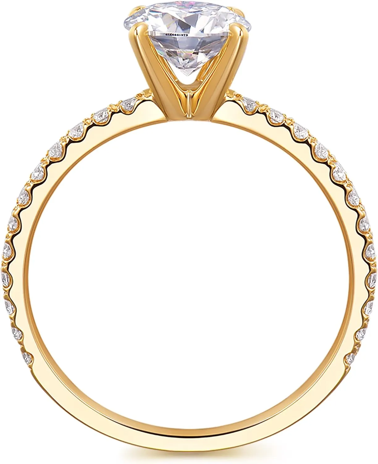 14K Gold Moissanite Engagement Ring 1ct Solitaire Moissanite Rings for Women 14K Gold Engagement Rings for Women