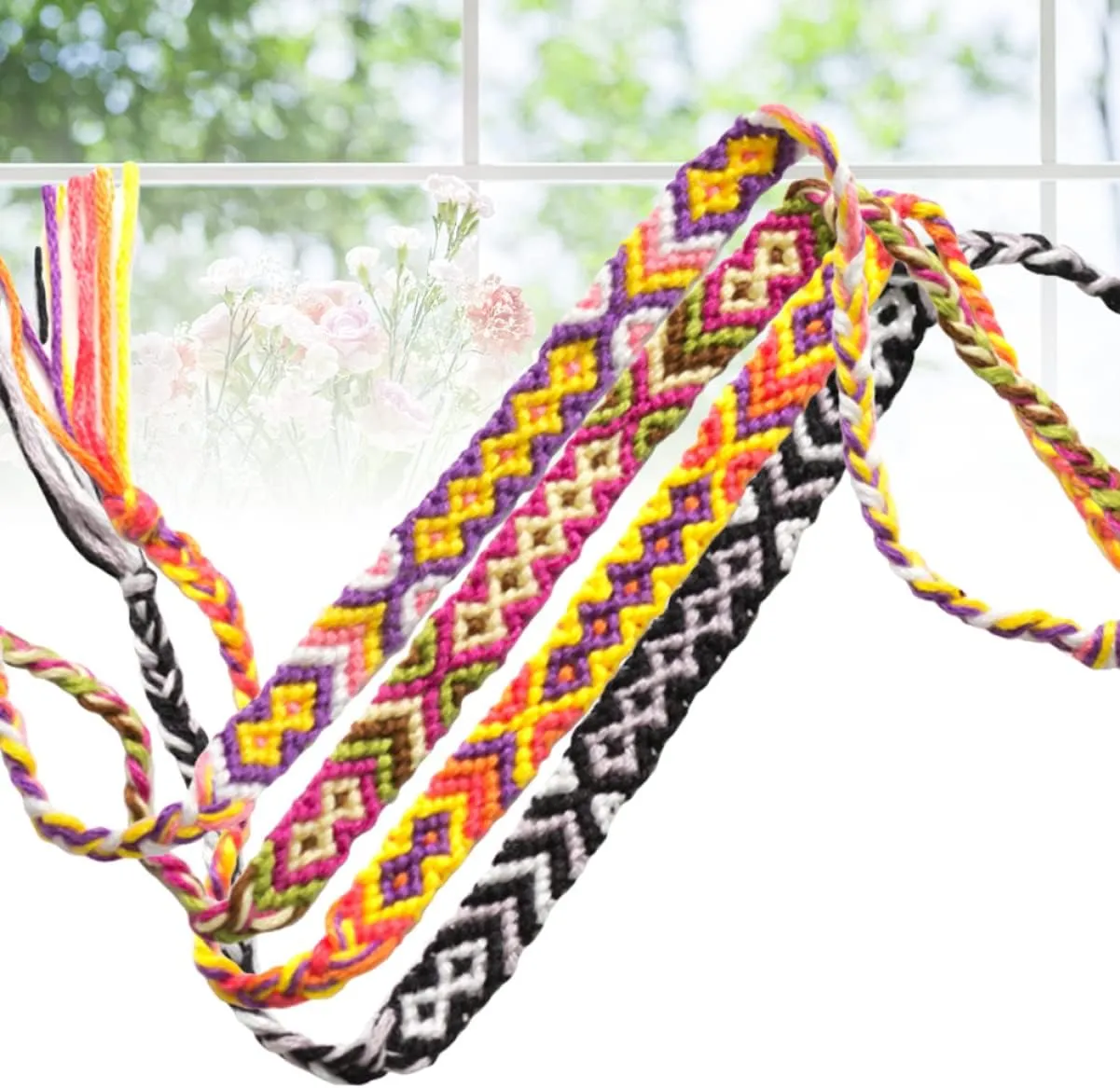 16 Pcs Woven Bracelets Thread Bracelets Ethnic Woven Bracelet Colorful Woven Bracelet Handmade Braided