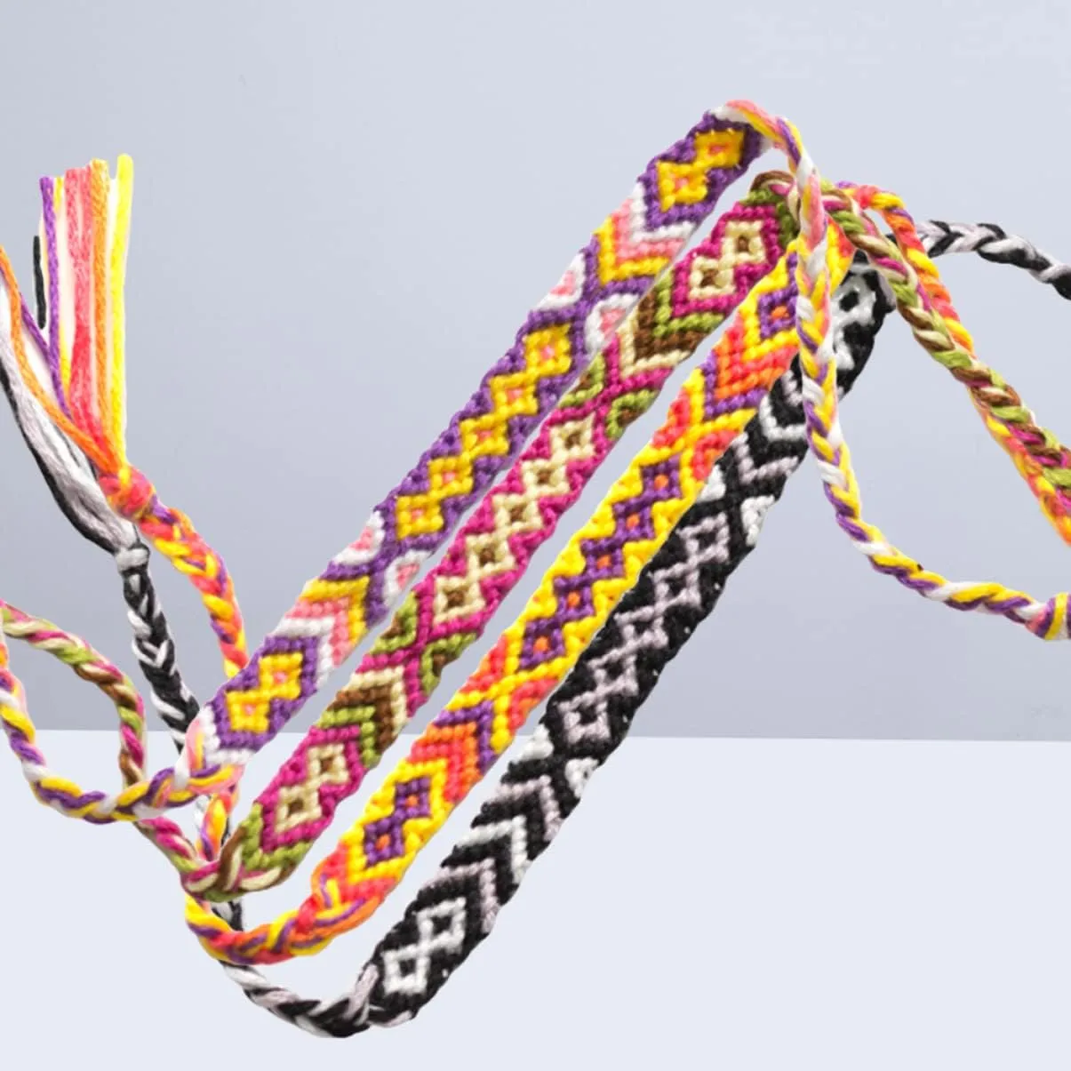 16 Pcs Woven Bracelets Thread Bracelets Ethnic Woven Bracelet Colorful Woven Bracelet Handmade Braided