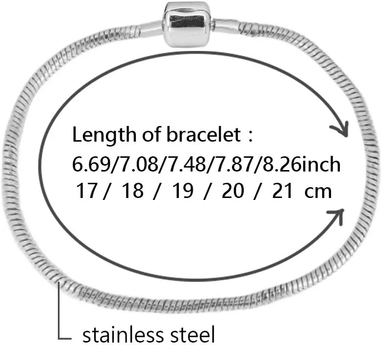 17-21 cm Silver Snake Chain Bracelet for Women Minimalist Anniversary Charm Gifts Love Heart Bracelet Birthday Anniversary