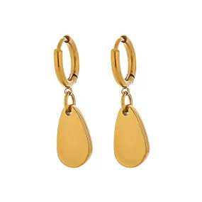 18K Gold Drop Hoop Earrings,Hoop Earrings,Gift for her,Minimalist Earrings,Dangle Earrings,Statement Earrings,Drop Earrings,Gold Hoop
