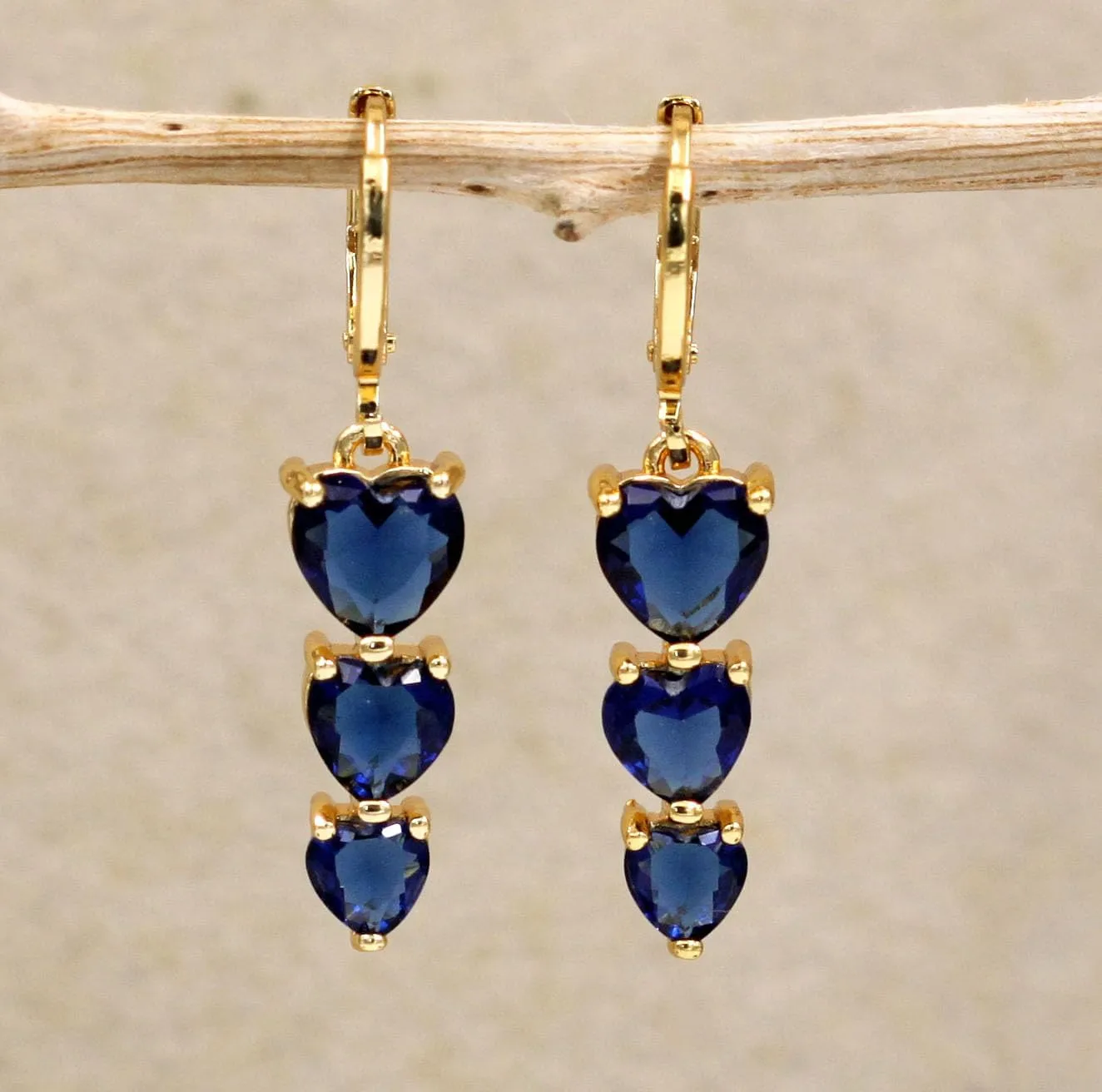 18K Gold Plated, 4 Pairs Drop Dangle Earrings Set for Women, Flower/Heart/Animal/Pearl Drop earrings, Hypoallergenic Cubic Zirconia Earrings, Lightweight, Party earrings, gold earrings, Jewelry for Gifts, Fashion