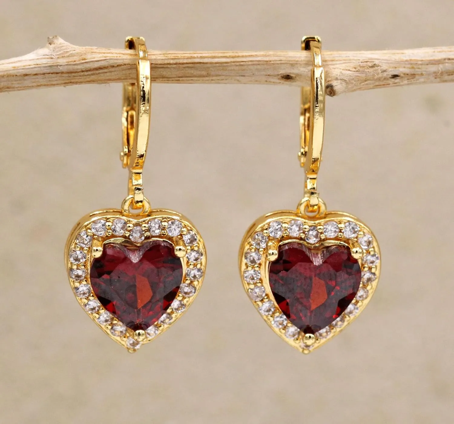 18K Gold Plated, 4 Pairs Drop Dangle Earrings Set for Women, Flower/Heart/Animal/Pearl Drop earrings, Hypoallergenic Cubic Zirconia Earrings, Lightweight, Party earrings, gold earrings, Jewelry for Gifts, Fashion