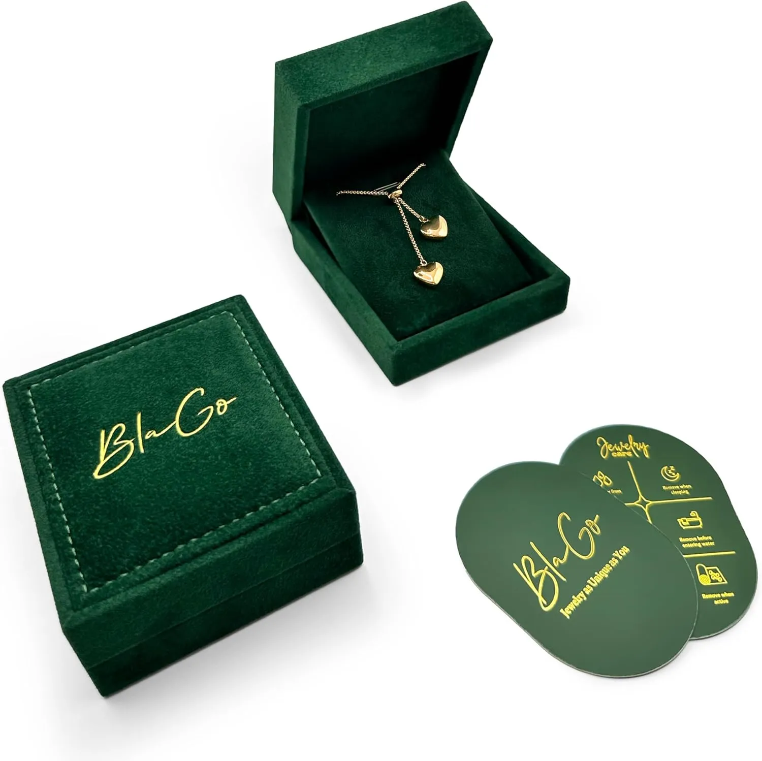 18K Gold Plated Heart Pendant Necklace with Velvet Gift Box | Perfect Valentine's Day Gift | Elegant Heart Jewelry, Dainty Necklace for Women | Velvet Choker, Adjustable Y-Shaped Pendant, Trendy Ball Chain, Romantic Gift for Her