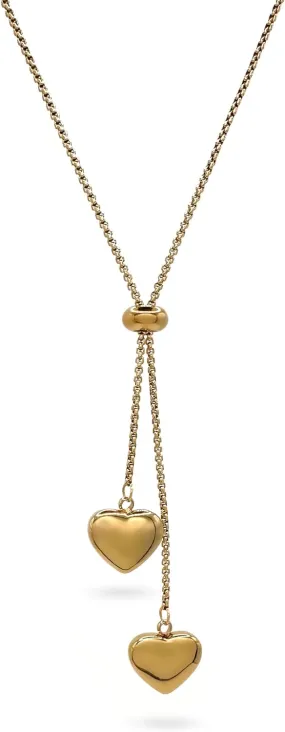18K Gold Plated Heart Pendant Necklace with Velvet Gift Box | Perfect Valentine's Day Gift | Elegant Heart Jewelry, Dainty Necklace for Women | Velvet Choker, Adjustable Y-Shaped Pendant, Trendy Ball Chain, Romantic Gift for Her