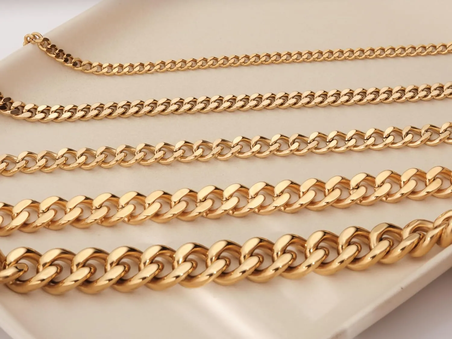 18K Gold PVD Coating Cuban Chain Bracelet for Women, 3mm Cuban Chain, 6mm Cuban Chain, 8mm Cuban Chain Bracelet, Linked Chain Bracelet, Curb Chain Bracelet