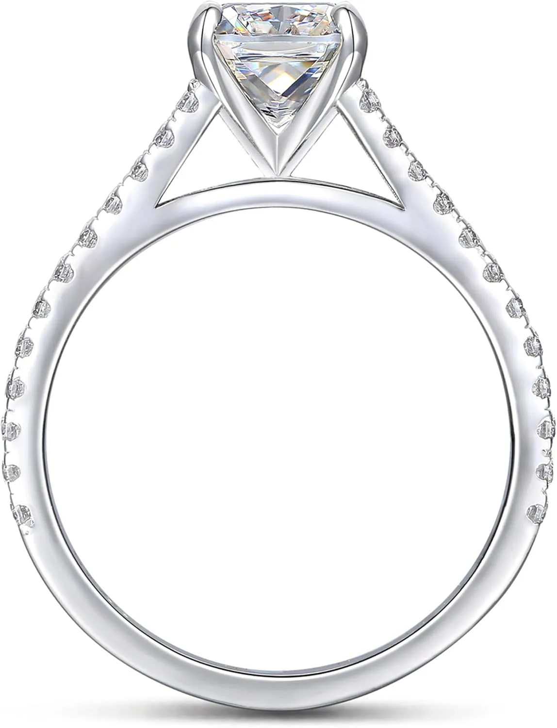 2 Carat Moissanite Engagement Ring Cushion Cut Moissanite Rings Cushion Cut Moissanite Engagement Ring