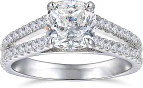 2 Carat Moissanite Engagement Ring Cushion Cut Moissanite Rings Cushion Cut Moissanite Engagement Ring