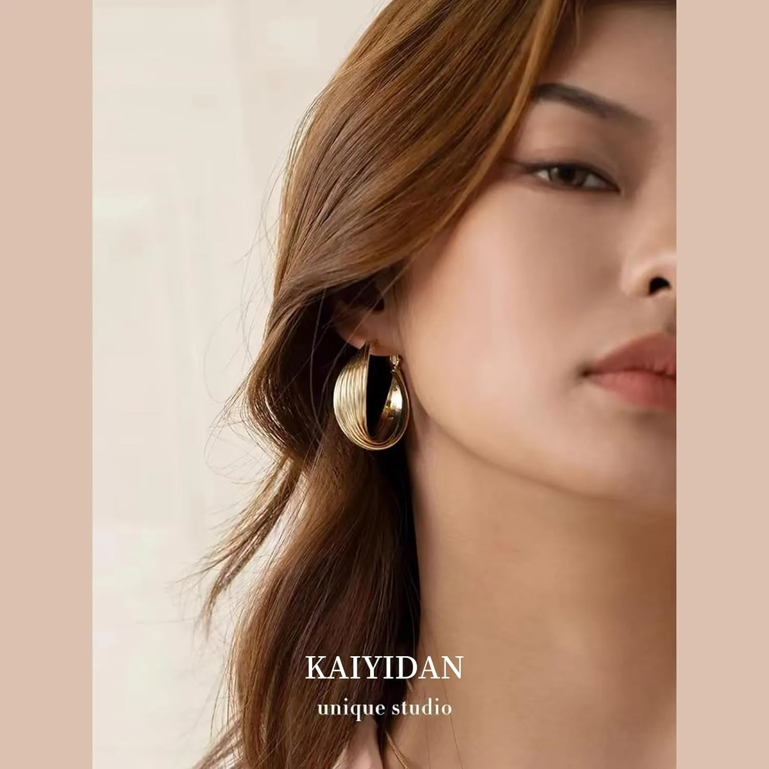 2 Pairs Gold/Silver Hoop Earrings For Women Set Trendy,14K Plated Gold Chunky Huggie Hoop Earings Pack,Oval Twisted Statement Silver Hoops,Fashion Jewelry Gift