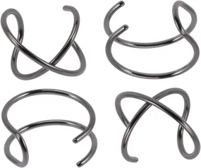 2 Pairs Minimalist Clip Ear Unisex Fake Cross Styles No Piercing Required for Accessories