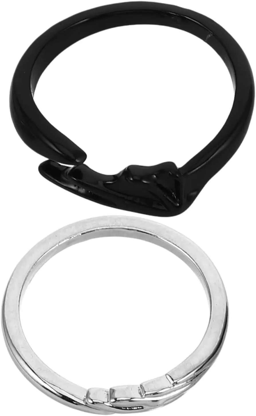 2 Pcs Couple Angel Devil Lover Rings Zinc Alloy Engagement Rings for Couples