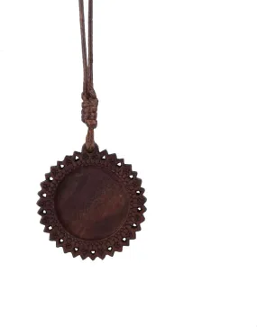 25mm Wood Light Charm Necklace Setting for Women Leather Cord Round Wooden Pendants for DIY Blanks Necklace for Female