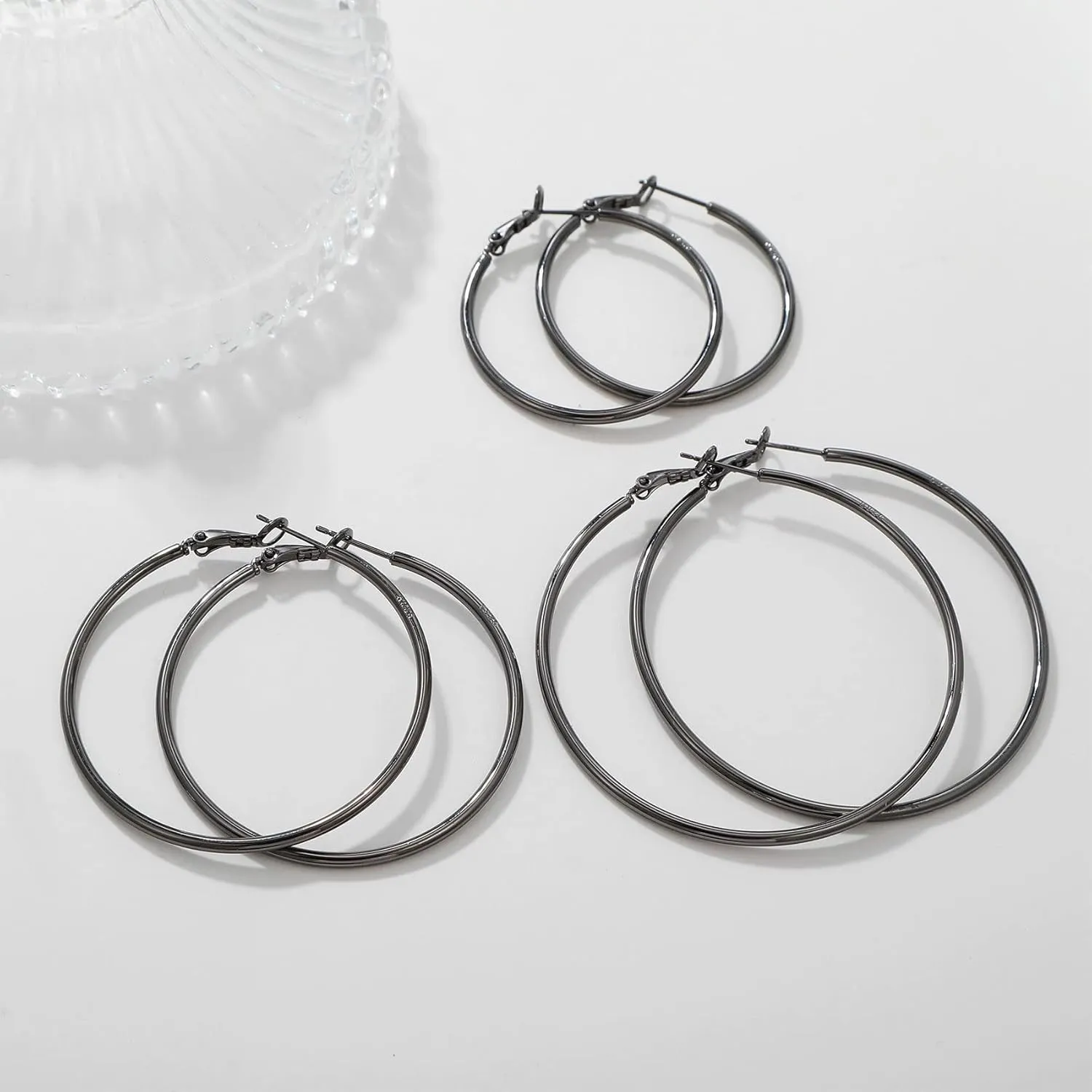 2mm Sterling Silver Big Hoop Earrings For Women - Large Hypoallergenic Circle Endless Thin Oversize Silver Hoops