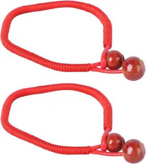 2pcs Handmade Woven Rope Bracelets Red Hand Jewelry Couples Bangle Maroon Wristband Set