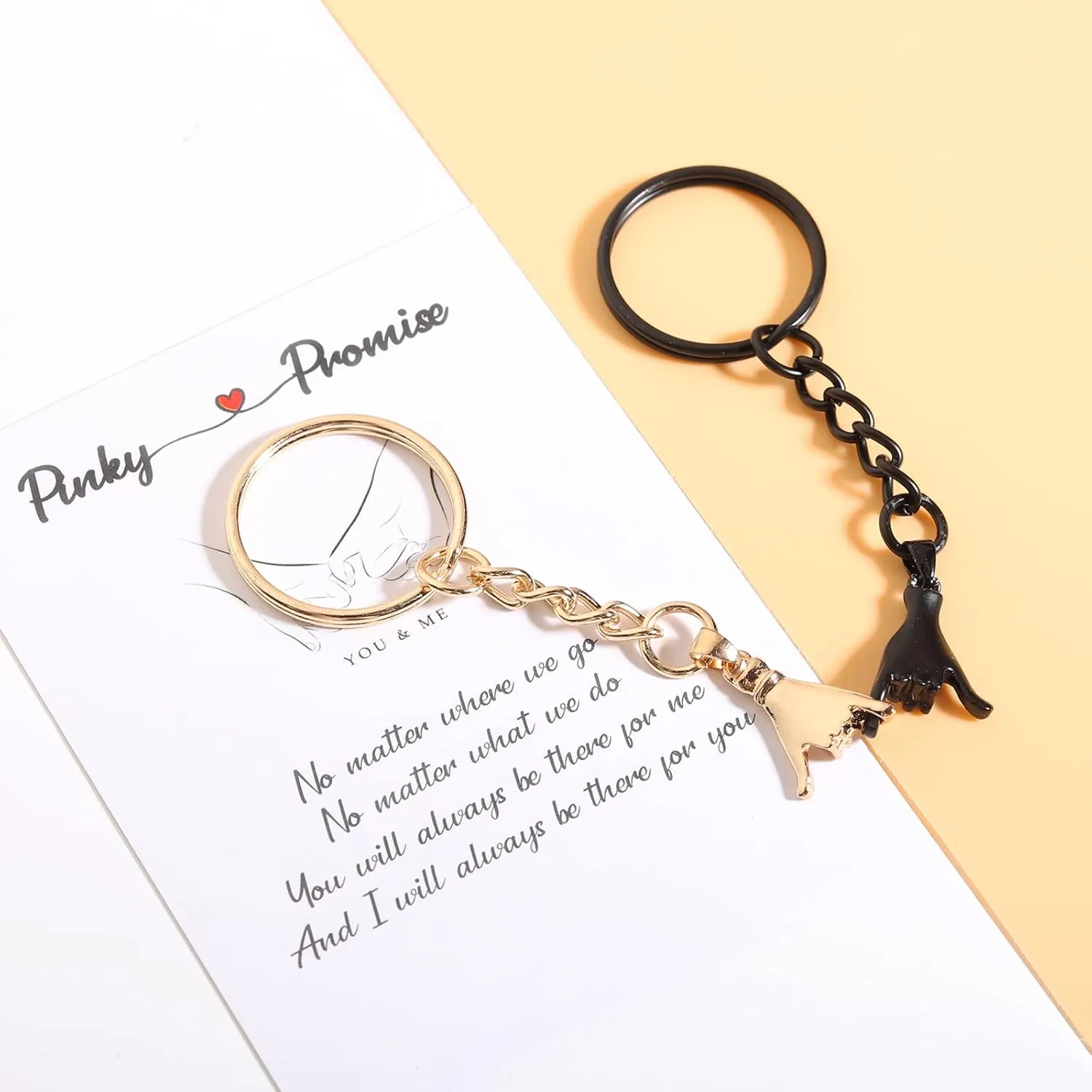 2Pcs Pinky Promise Keychains for Couples, Valentine Gifts for Girlfriend Boyfriend Best Friends, Bff Friendship Keychains