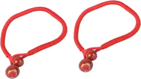 2PCS Red Rope Bracelets Hand Woven Fashion Accessories with Ceramic Decor for Parties Daily Wear and Loved Ones