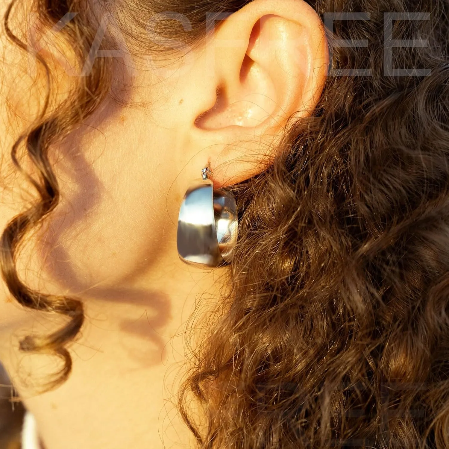 3 Pairs Stainless Steel Big Hoop Earrings for Women Chunky Hoop Earrings for Women Large Silver Hoop Earrings for Women