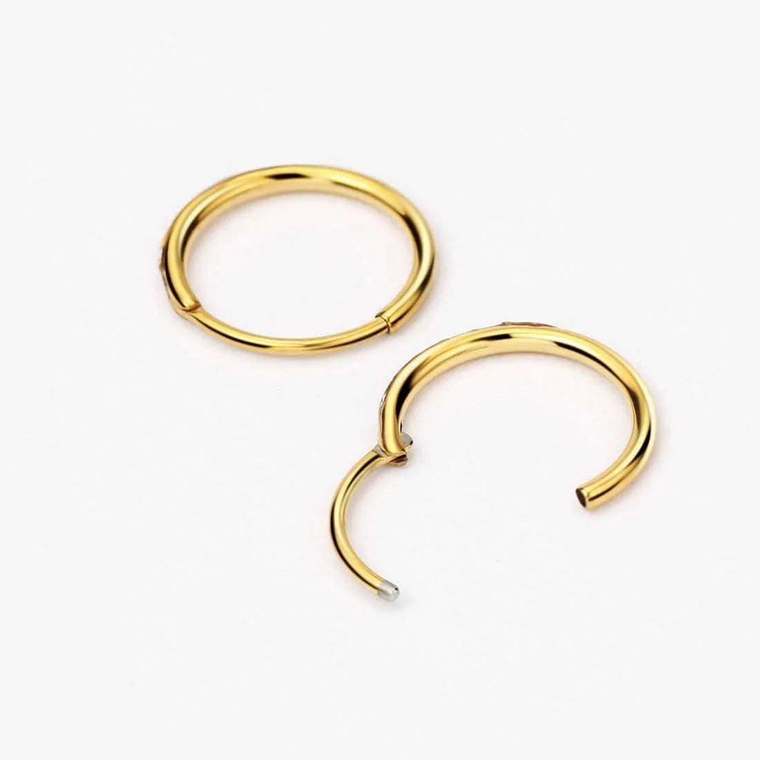 316L Surgical Steel Hoop Earrings for Women Hypoallergenic Earrings for Cartilage Ear Lobe Piercing 8mm/10mm Silver/Gold/Rose Gold/Black