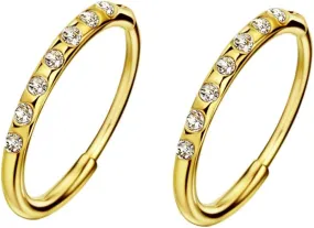 316L Surgical Steel Hoop Earrings for Women Hypoallergenic Earrings for Cartilage Ear Lobe Piercing 8mm/10mm Silver/Gold/Rose Gold/Black