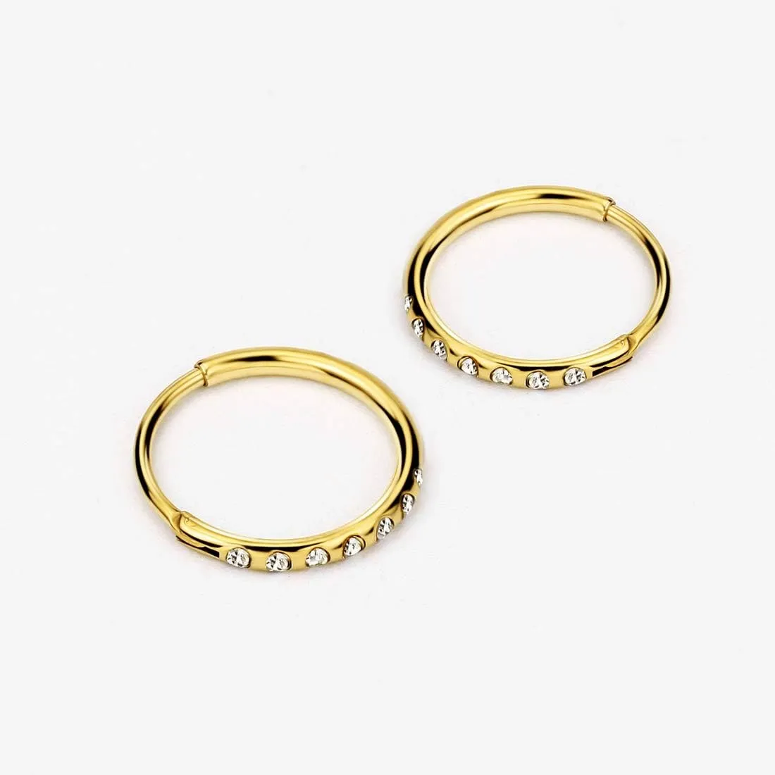 316L Surgical Steel Hoop Earrings for Women Hypoallergenic Earrings for Cartilage Ear Lobe Piercing 8mm/10mm Silver/Gold/Rose Gold/Black