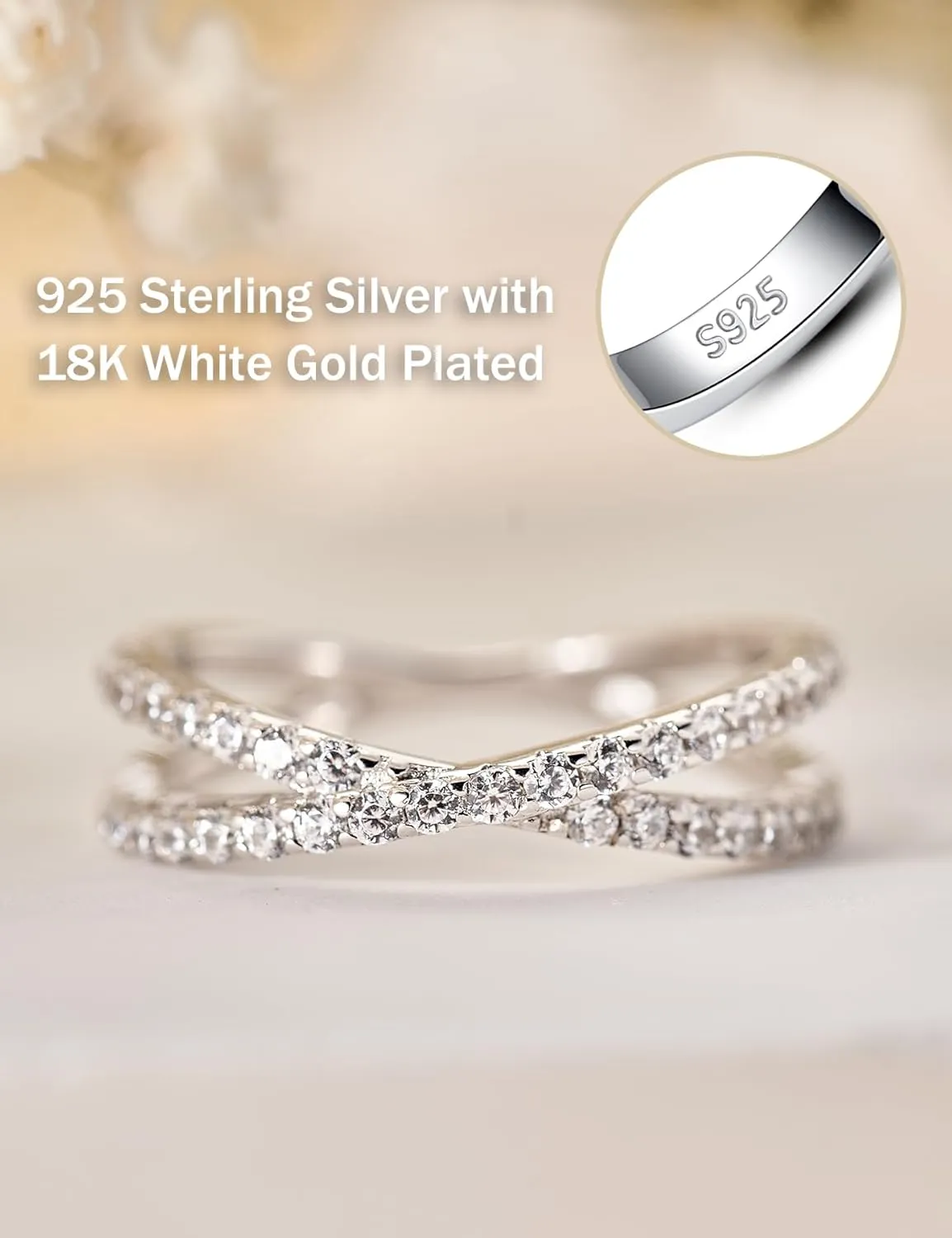 3.5CT Oval Solitaire Engagement Ring, Women's Engagement Rings, 925 Sterling Silver Fake Diamond Ring Cubic Zirconia Engagement Ring18K White Gold Plated Oval Rings for Women