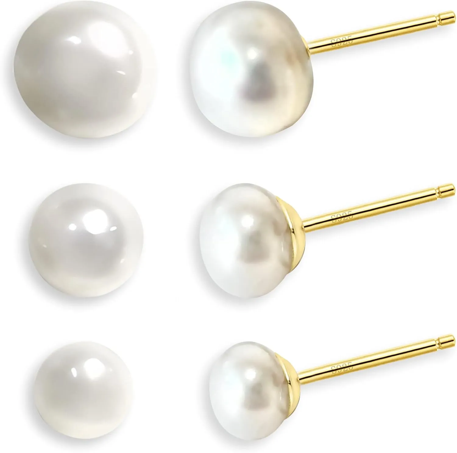 3Pairs Clover Stud Earrings for Women, 14K Gold Plated Lucky Clover Flower Earrings Studs Stackable Earring Set Jewelry