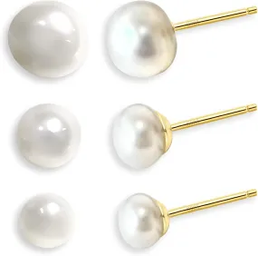 3Pairs Clover Stud Earrings for Women, 14K Gold Plated Lucky Clover Flower Earrings Studs Stackable Earring Set Jewelry