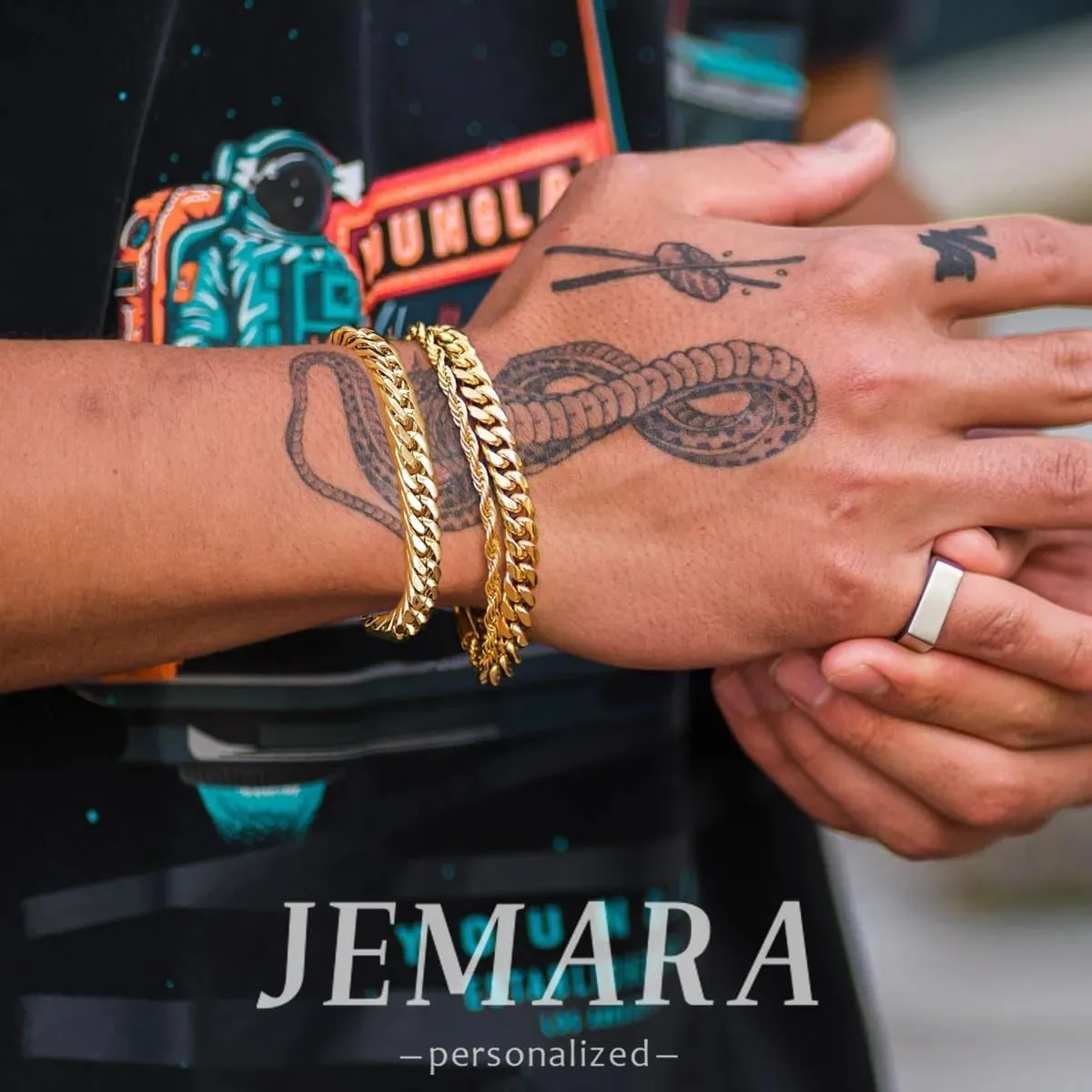3Pcs Stainless Steel Mens Bracelet,Adjustable Sturdy Silver Cuban Chain Bracelet Set for Men