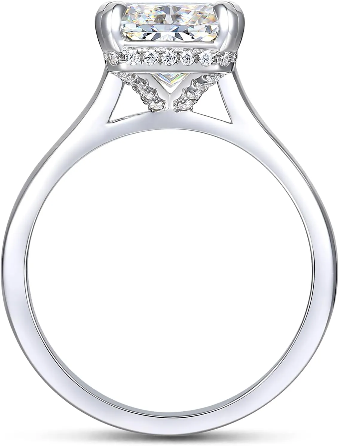 4ct Radiant Cut Moissanite Engagement Ring for Women Solitaire Engagement Ring Travel Rings for Women