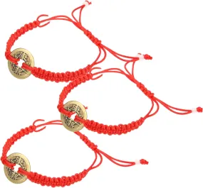 5Pcs Woven Wrist Cord Bracelet Vintage Coin Charm Braided Jewelry for Women Men Handmade Rope Design for Everyday Wear and Unique Outfits