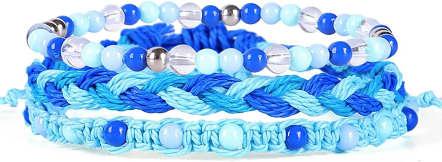 72ore Blue Bracelet Blue Friendship Bracelet Boho Bracelets for Women Beaded Bracelets Braided Bracelets Stackable Bracelets String Bracelet Boho Jewelry