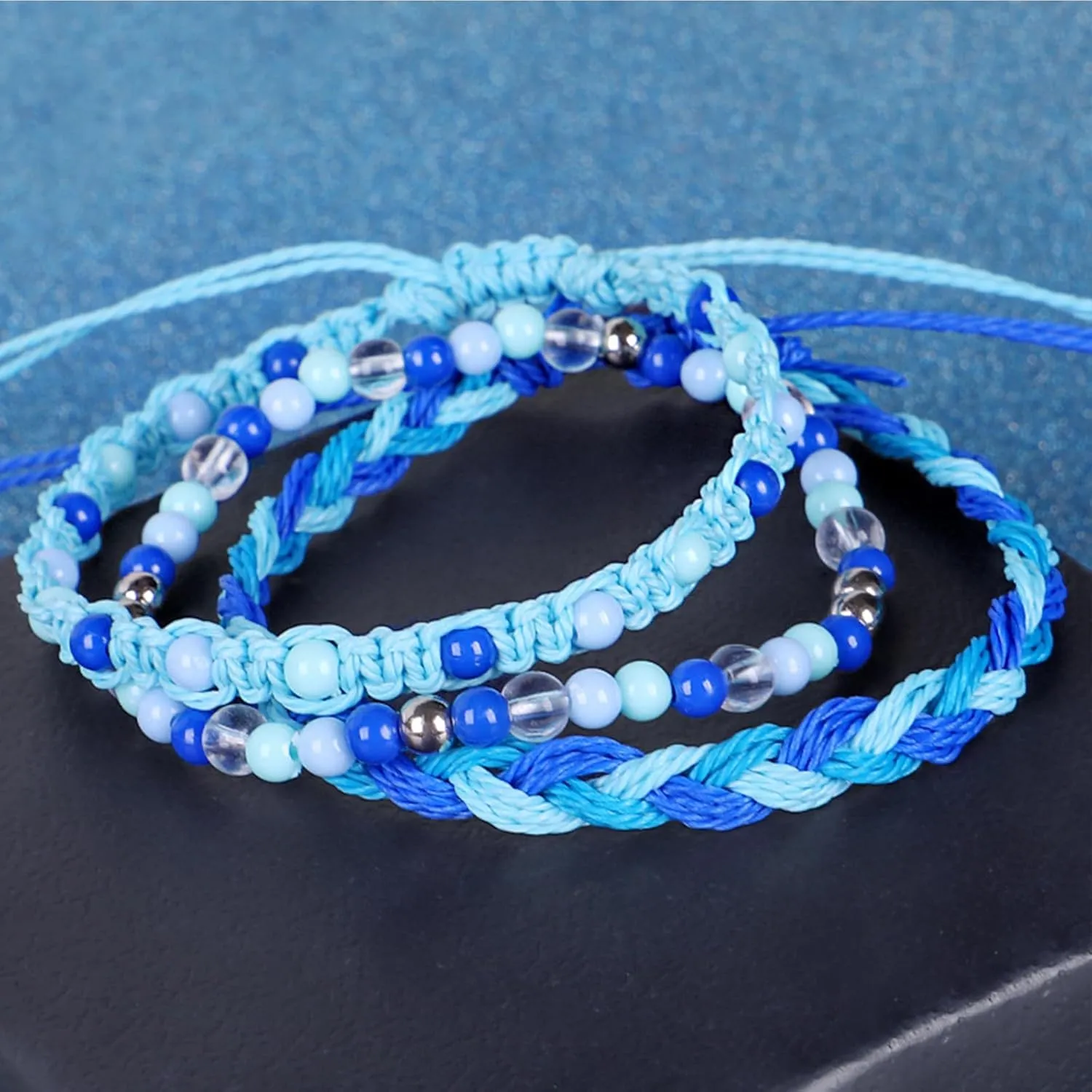72ore Blue Bracelet Blue Friendship Bracelet Boho Bracelets for Women Beaded Bracelets Braided Bracelets Stackable Bracelets String Bracelet Boho Jewelry