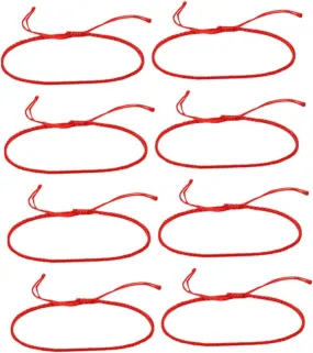8pcs DIY Handwoven Red Rope Bracelet Semi Finished Red Ropes for Luck Charm Design for Men and Women for Minimalist Style Accessories